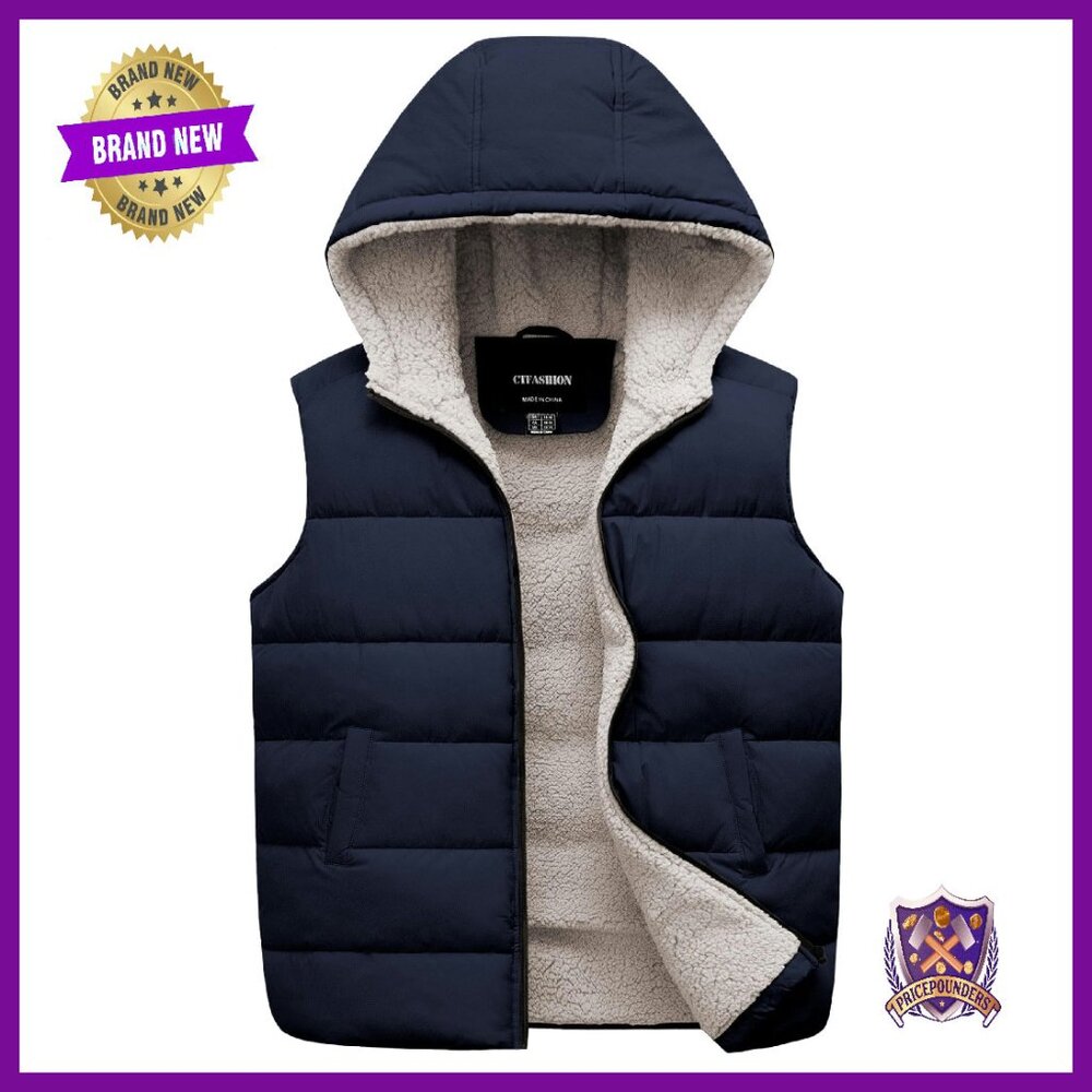 Kids Quilted Puffer Vest Hooded Water-Resistant Lightweight Winter Coat